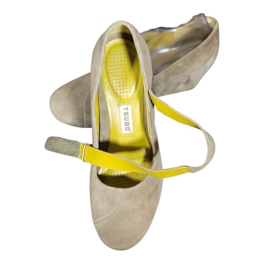 Tsubo Green Suede Wedge Heel Mary Jane  Shoes Closed Toe Women's‎ Size 8 US - Picture 11 of 13